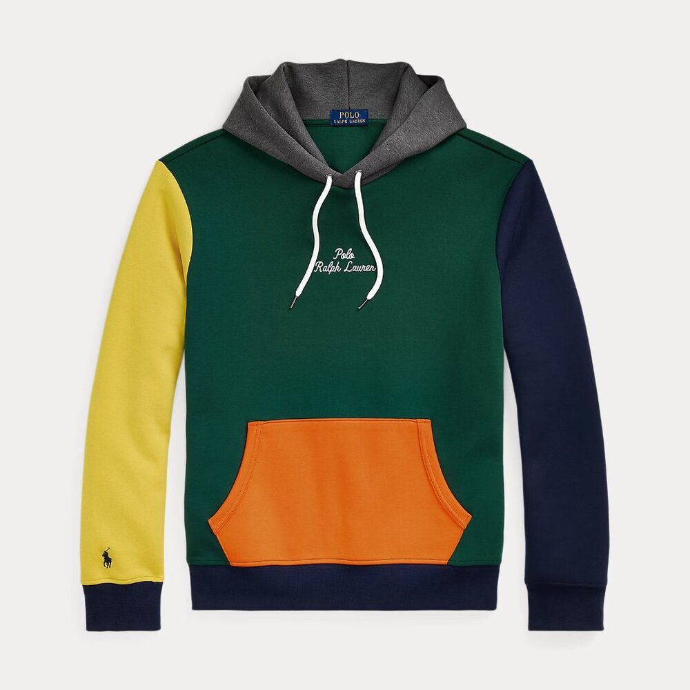 Polo Ralph Lauren Logo Color-Blocked Double-Knit Hoodie - Size Large (NWT)